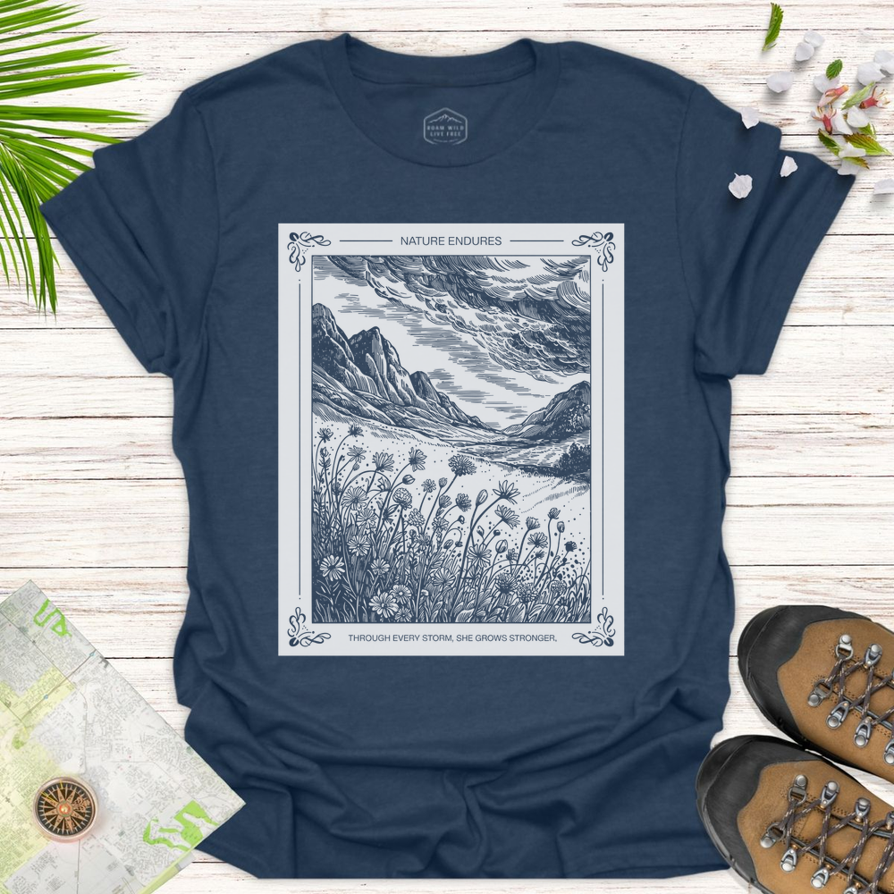 Nature Endures Unisex T-Shirt - Heather Navy