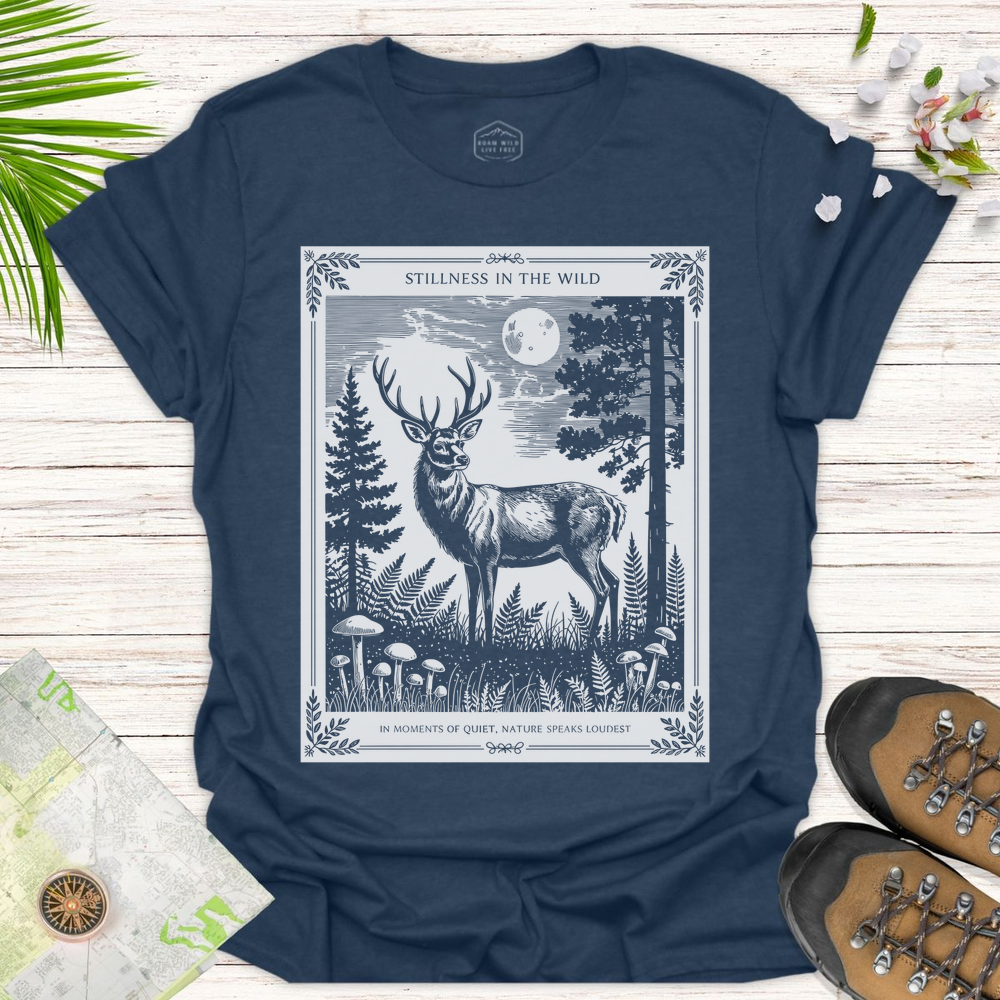 Stillness In The Wild Unisex T-Shirt - Heather Navy