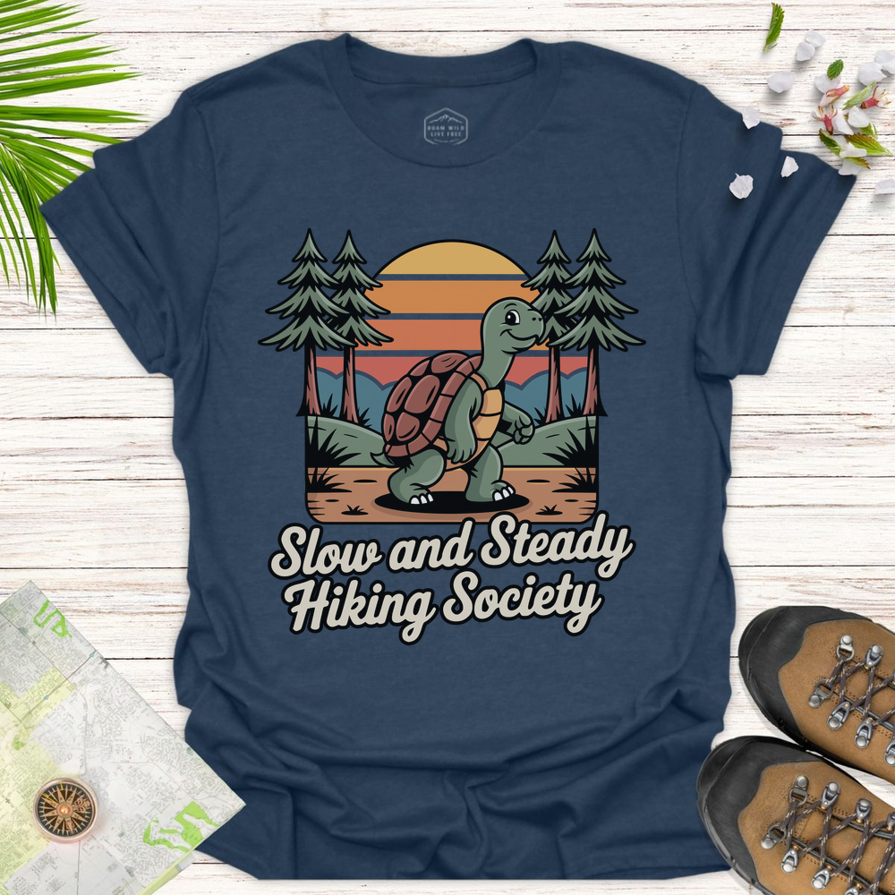 Tortoise Slow And Steady Unisex T-Shirt - Heather Navy