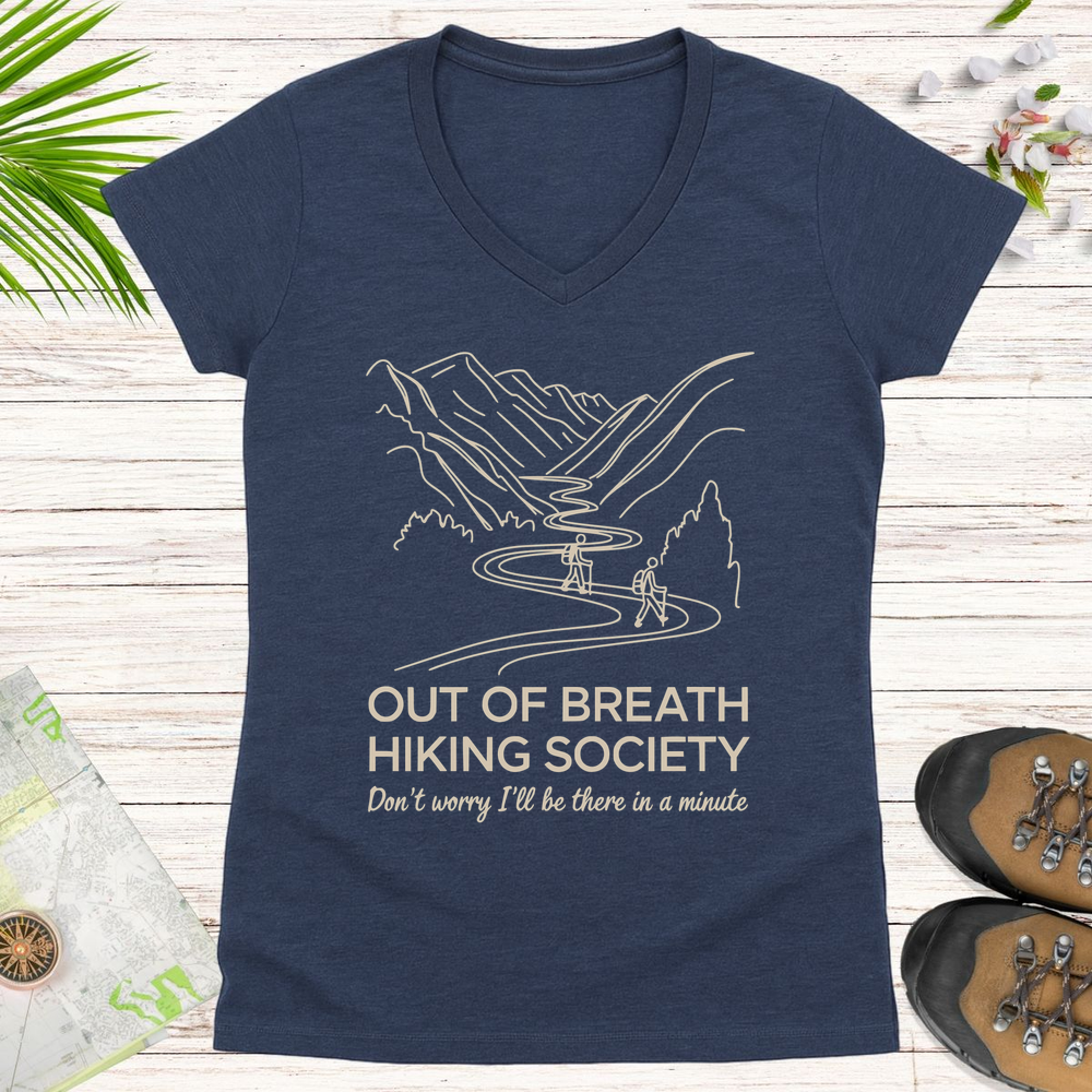 I'll Be There In A Minute Women's V-Neck T-Shirt - Heather Navy