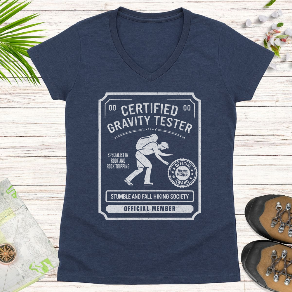 Gravity Tester Women's V-Neck T-Shirt - Heather Navy