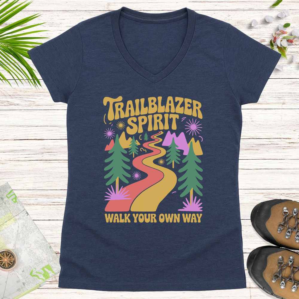Trailblazer Spirit Women's V-Neck T-Shirt - Heather Navy