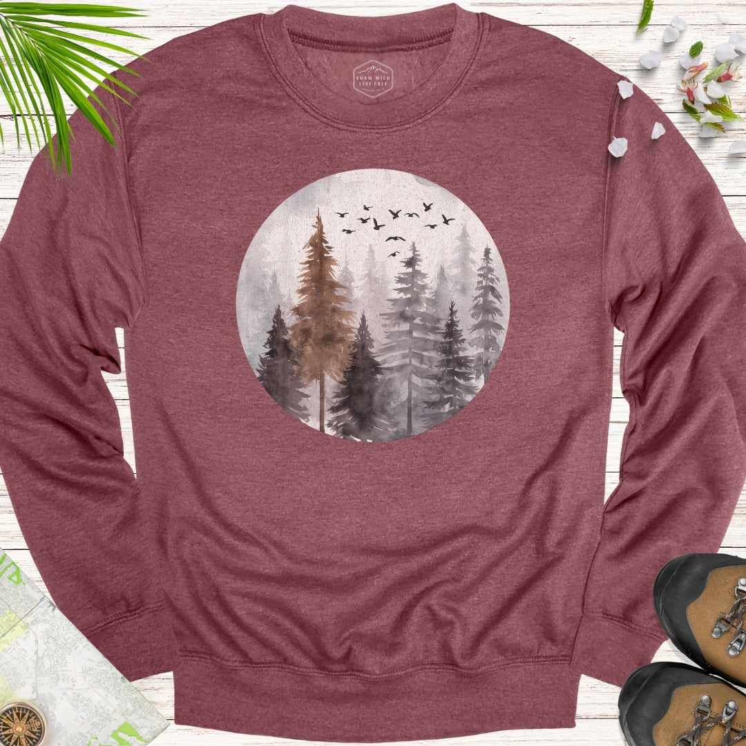 Misty Forest Unisex Crewneck Sweatshirt