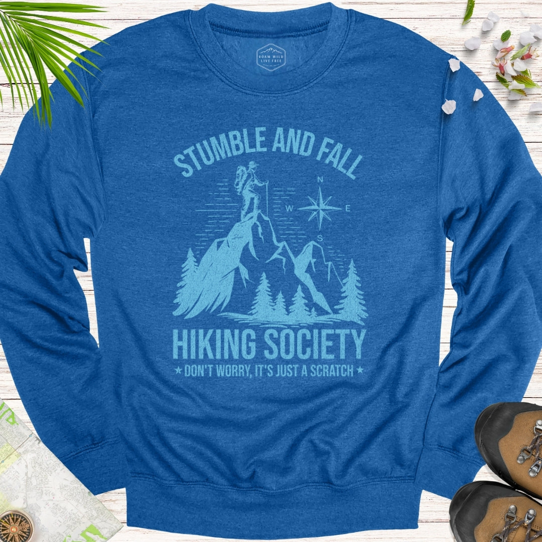 Stumble And Fall Hiking Society Unisex Crewneck Sweatshirt