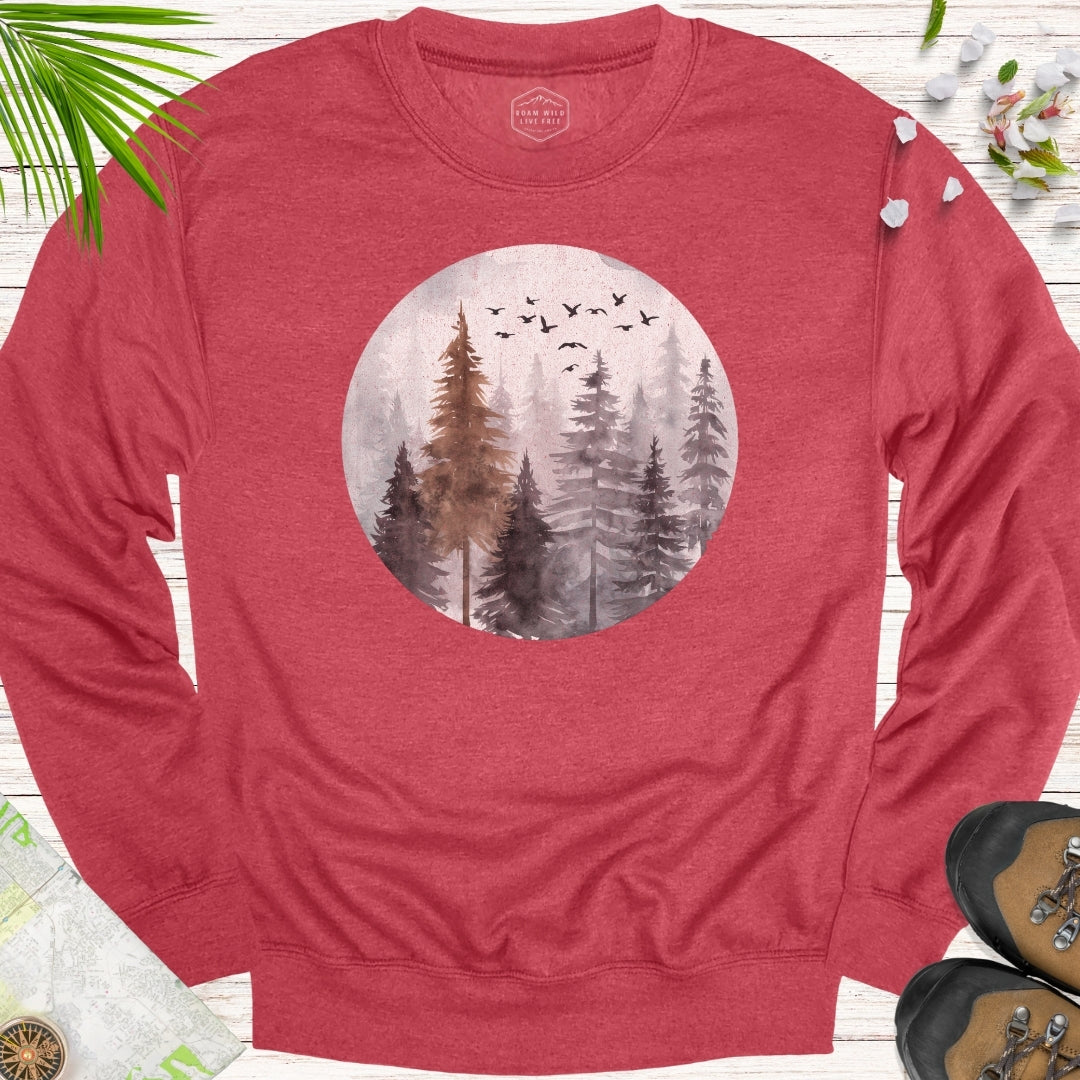 Misty Forest Unisex Crewneck Sweatshirt