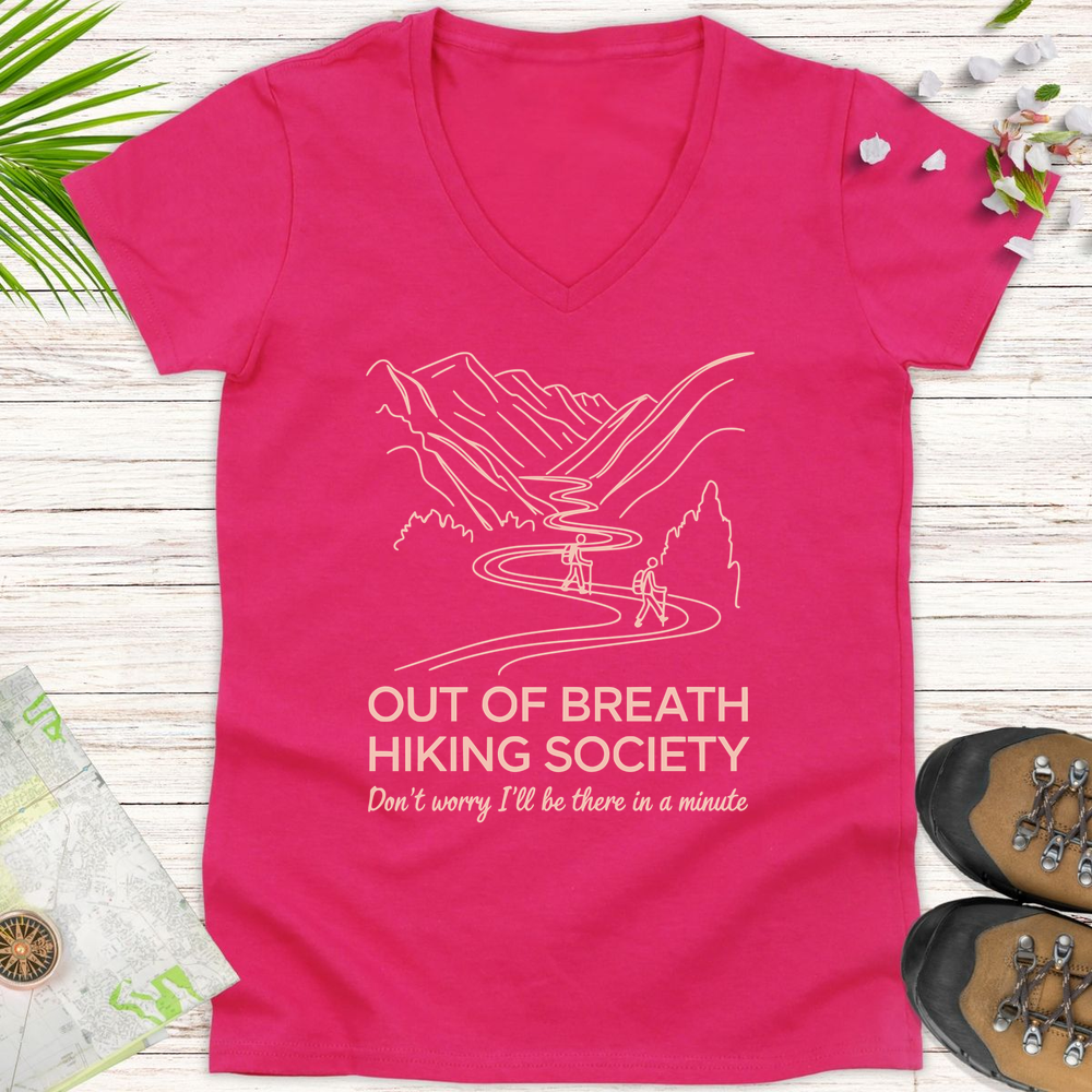 I'll Be There In A Minute Women's V-Neck T-Shirt - Heliconia