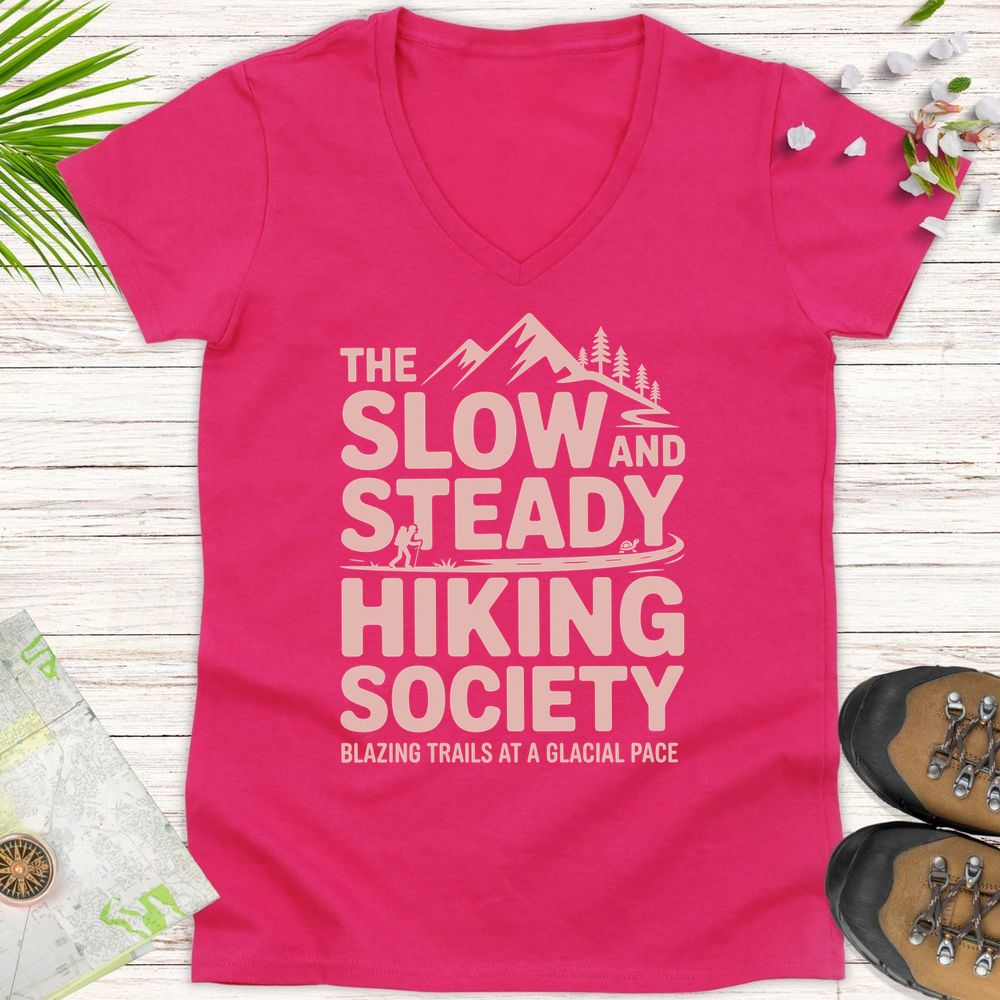 The Slow And Steady Women's V-Neck T-Shirt - Heliconia