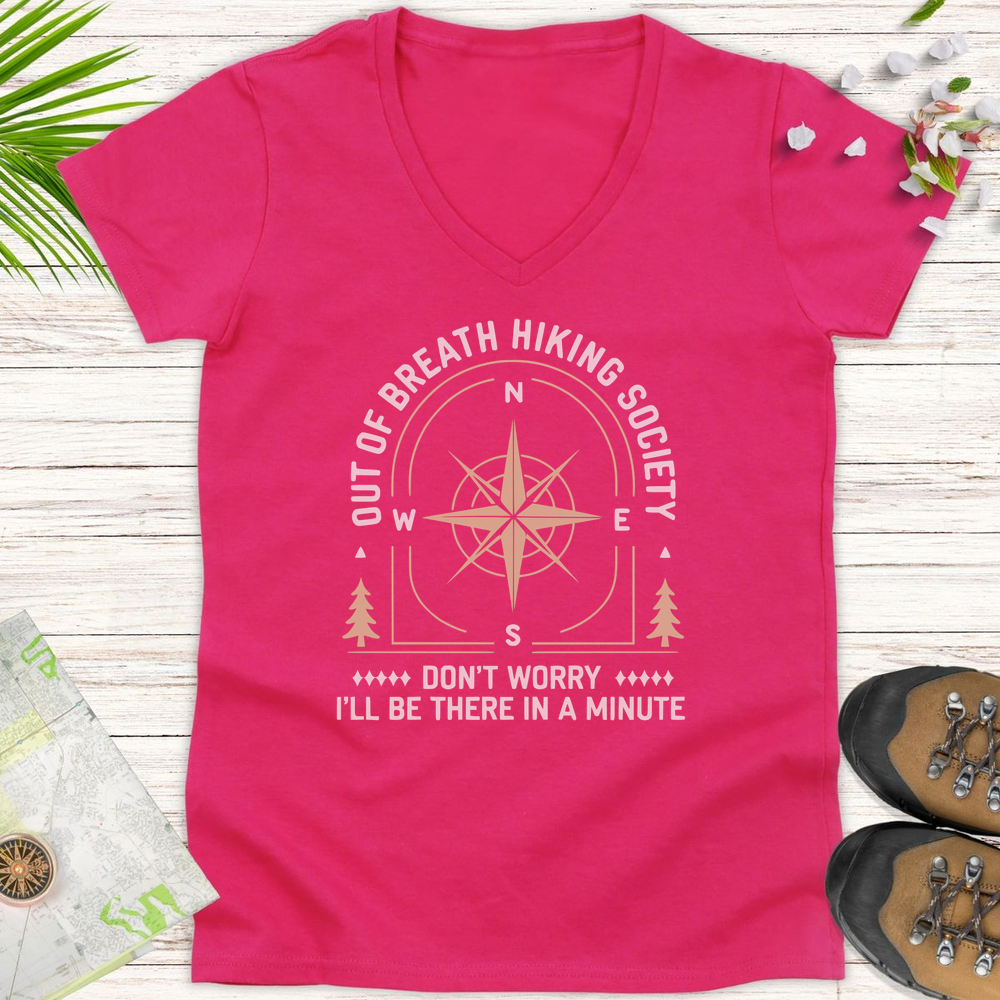The Out Of Breath Society Women's V-Neck T-Shirt - Heliconia