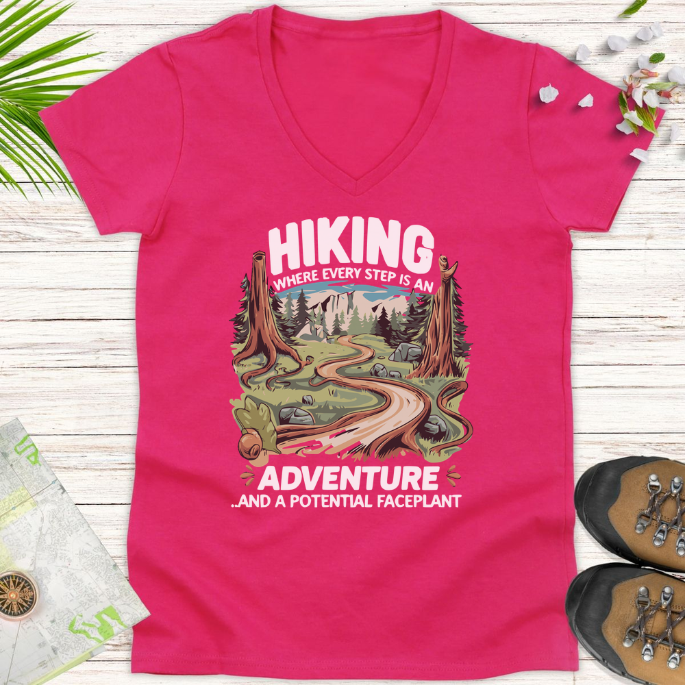 Potential Faceplant Women's V-Neck T-Shirt - Heliconia