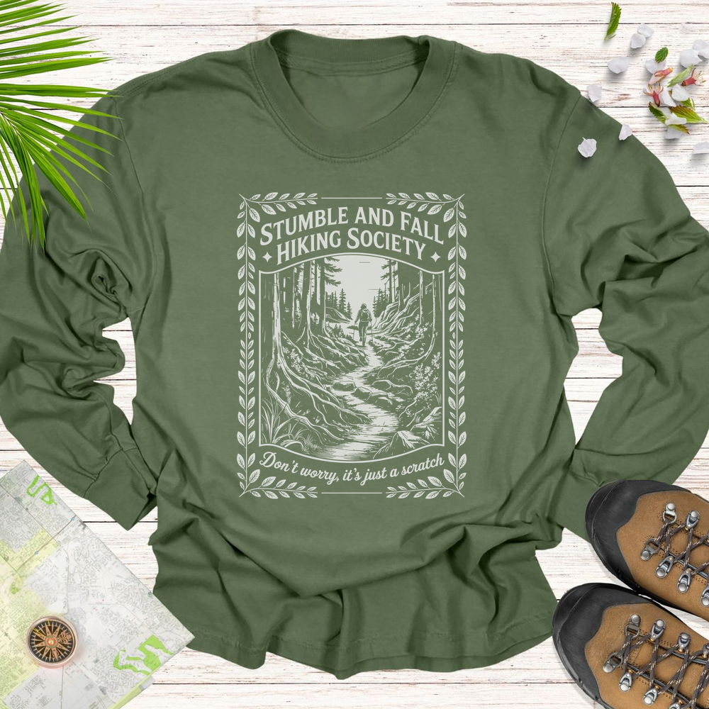 Stumble And Fall Ornate Long Sleeve Unisex T-Shirt - Hemp