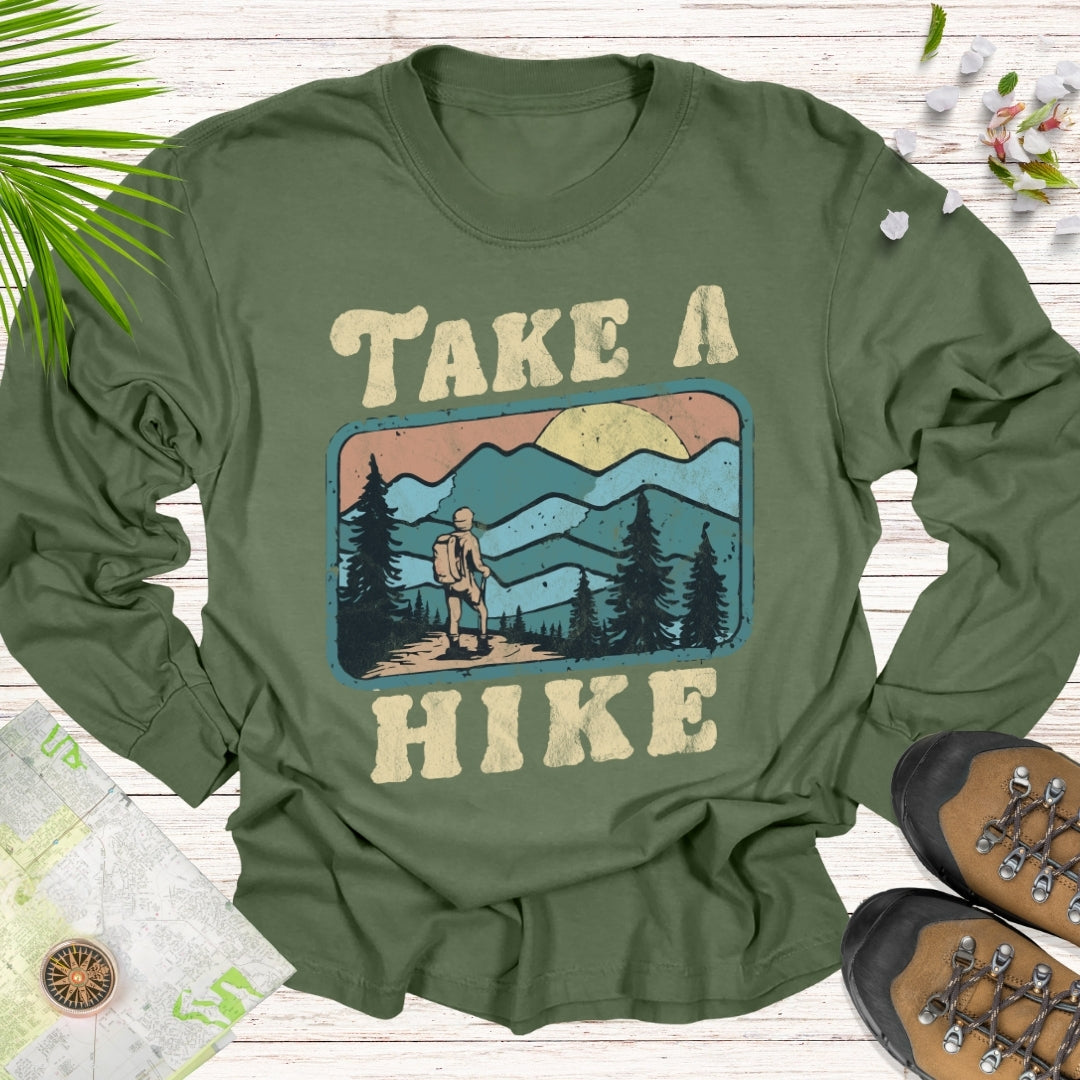 Take A Hike Retro Long Sleeve Unisex T-Shirt