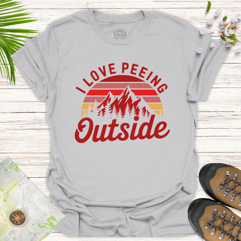 I Love Peeing Outside Unisex T-Shirt - Ice Grey