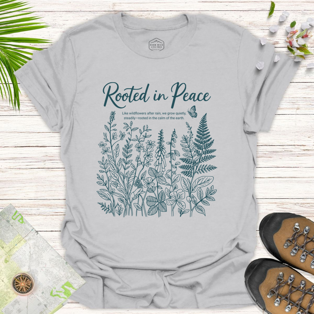 Rooted In Peace Unisex T-Shirt - Ice Grey
