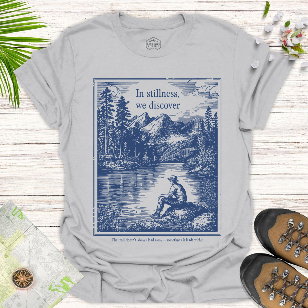 In Stillness We Discover Unisex T-Shirt - Ice Grey