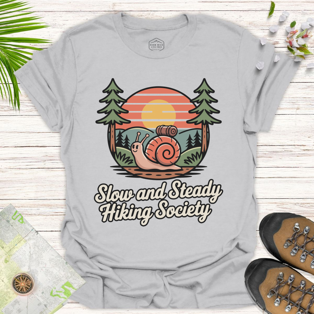 Snail Slow And Steady Unisex T-Shirt - Ice Grey