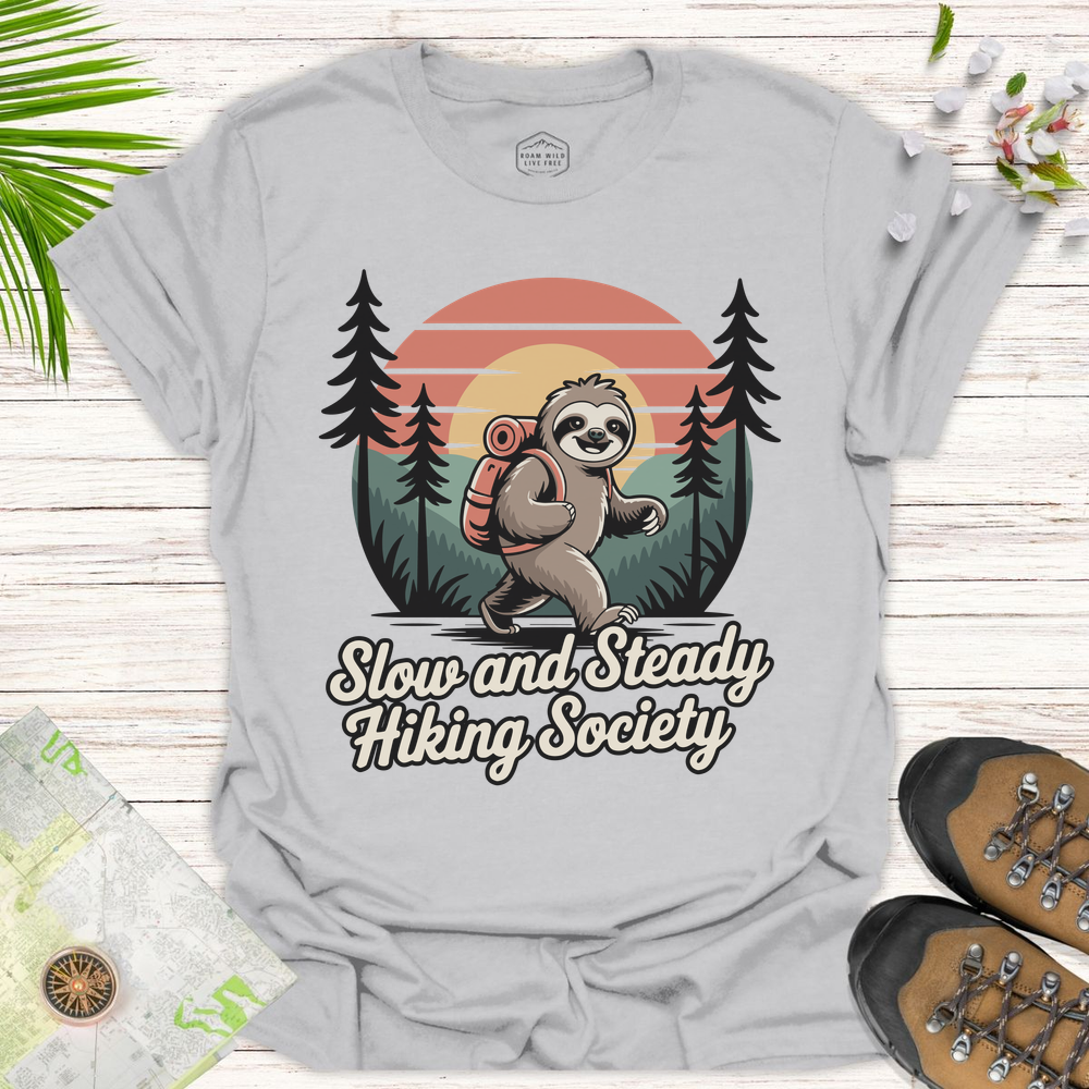 Sloth Slow And Steady Unisex T-Shirt - Ice Grey
