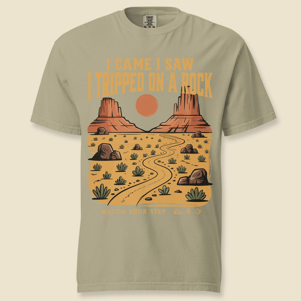 I Tripped On A Rock Comfort Colors T-Shirt - Khaki
