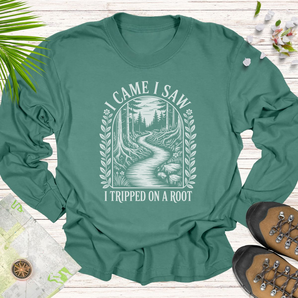 I Came I Saw Vintage Long Sleeve Unisex T-Shirt - Light Green
