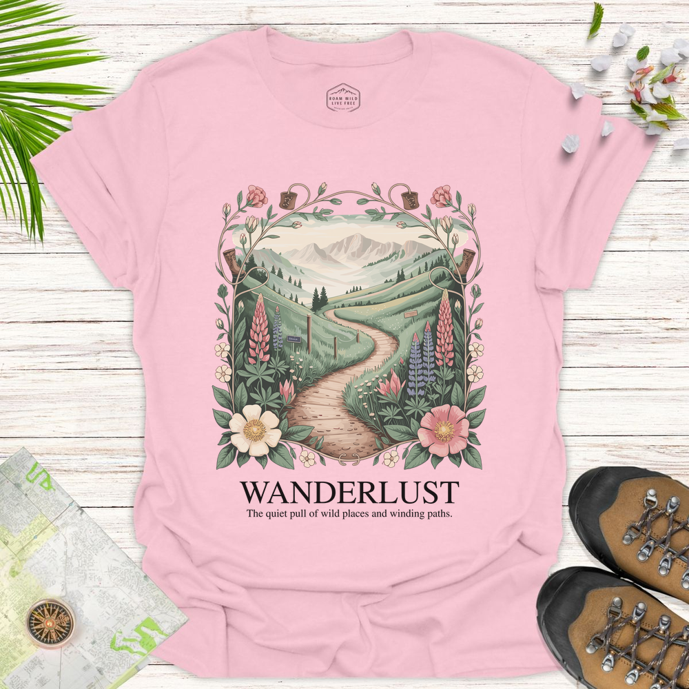 Wanderlust Unisex T-Shirt - Light Pink