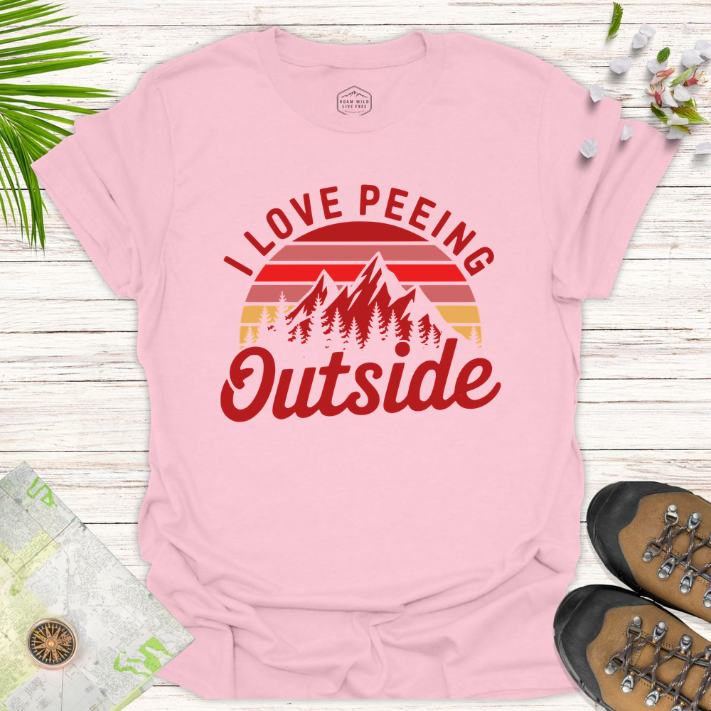 I Love Peeing Outside Unisex T-Shirt - Light Pink
