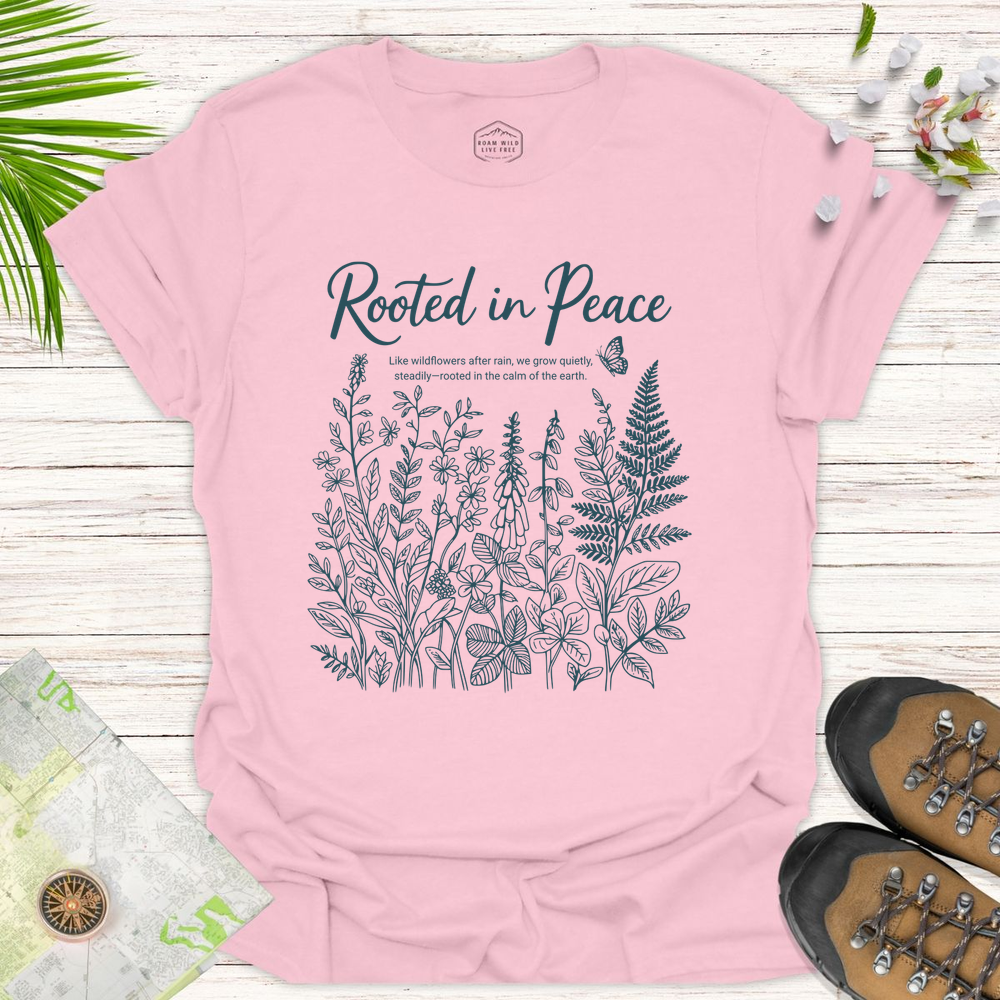 Rooted In Peace Unisex T-Shirt - Light Pink