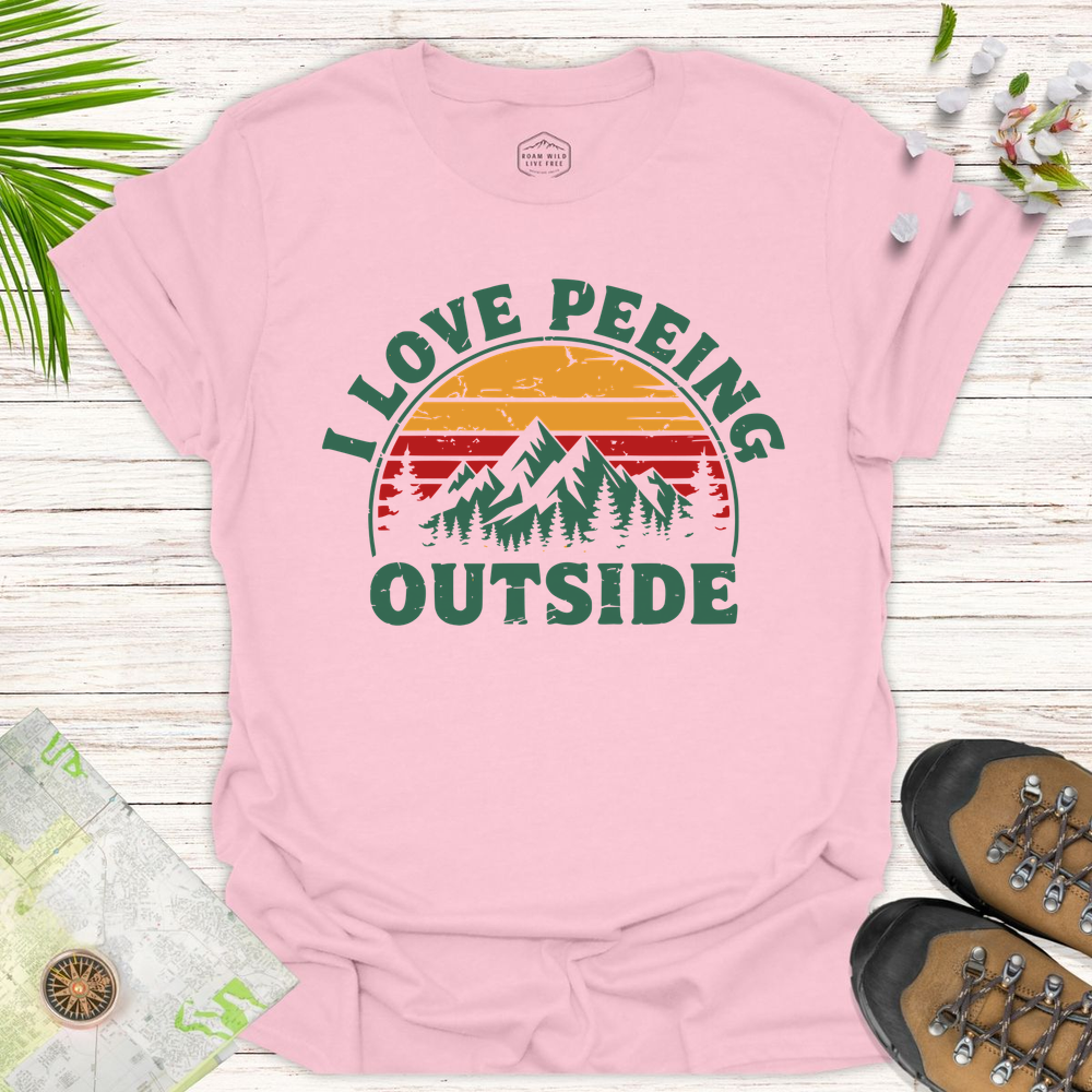 Peeing Outside Unisex T-Shirt - Light Pink