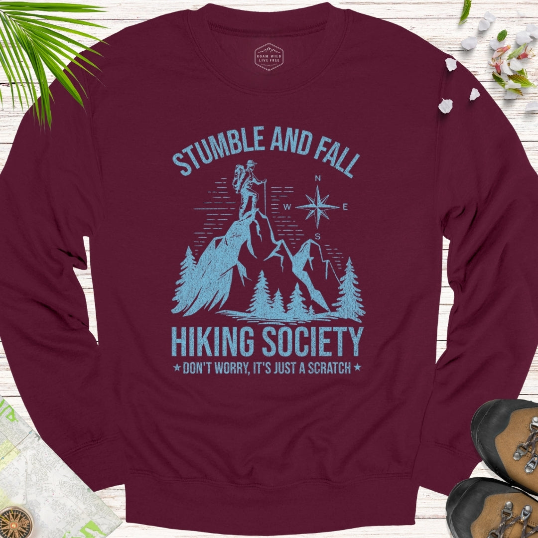 Stumble And Fall Hiking Society Unisex Crewneck Sweatshirt