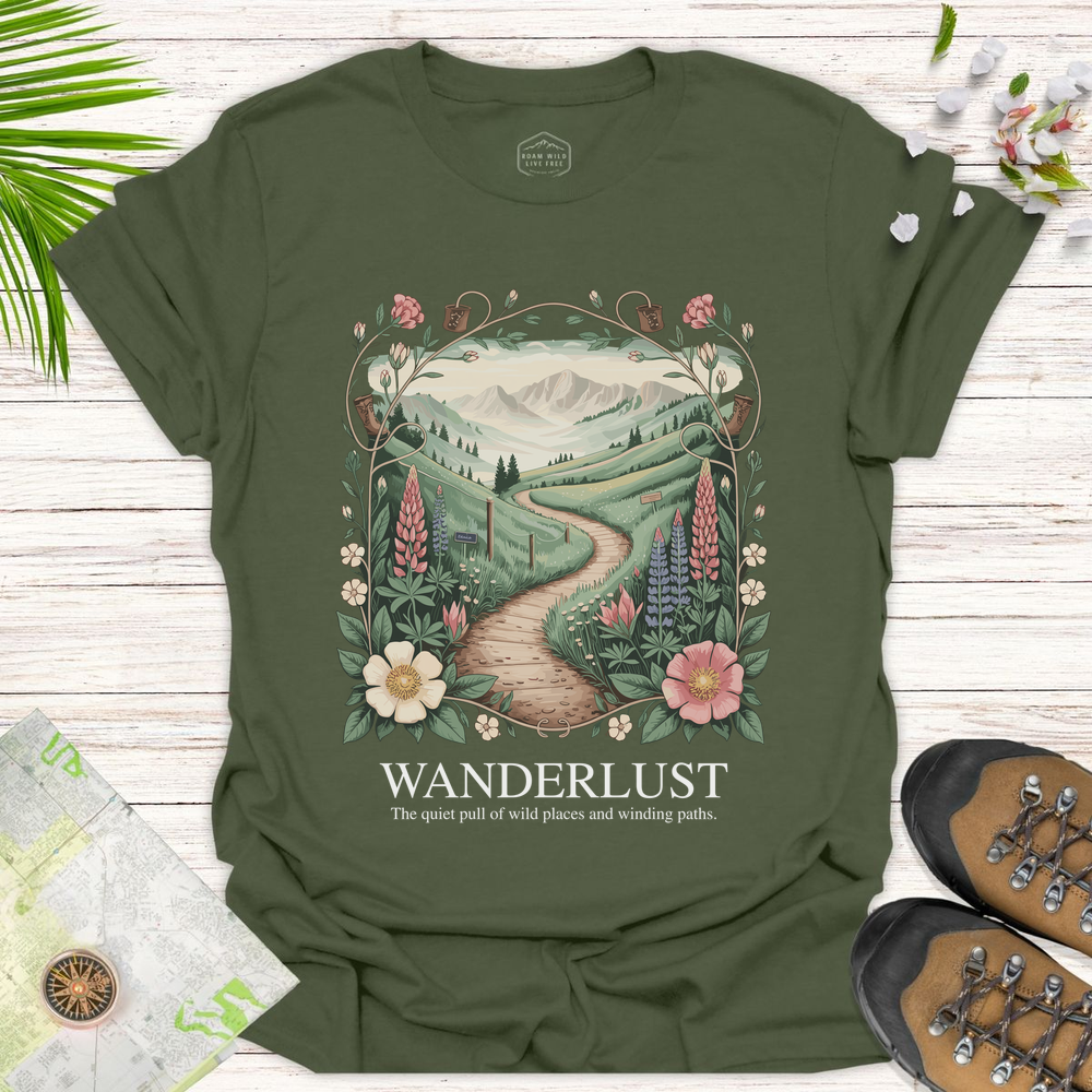 Wanderlust Unisex T-Shirt - Military Green