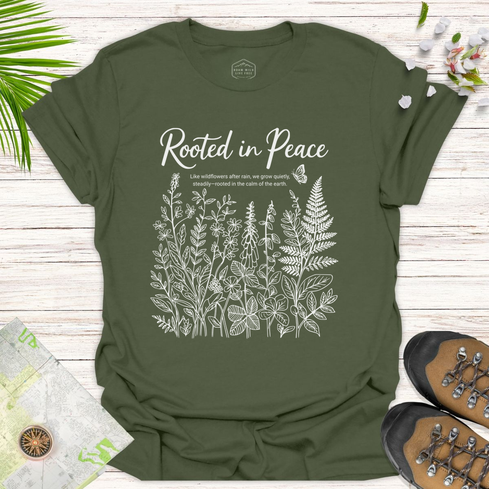 Rooted In Peace Unisex T-Shirt - Military Green