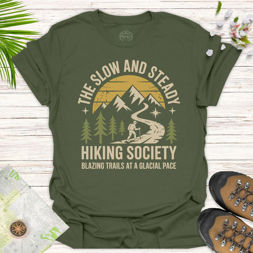 Blazing Trails At A Glacial Pace Unisex T-Shirt - Military Green