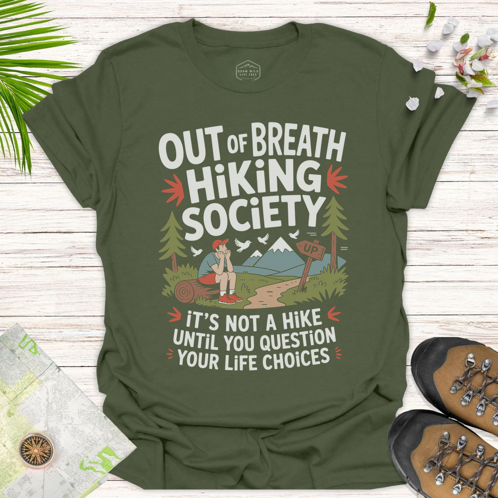 Out Of Breath Life Choices Unisex T-Shirt - Military Green