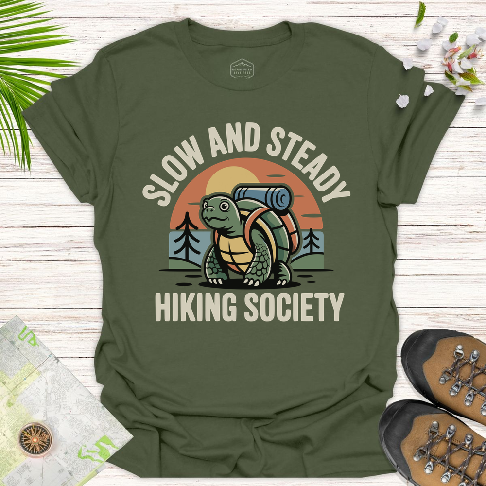 Slow And Steady Tortoise Unisex T-Shirt - Military Green