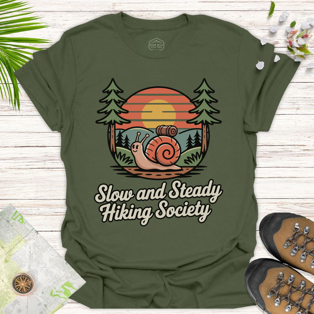Snail Slow And Steady Unisex T-Shirt - Military Green