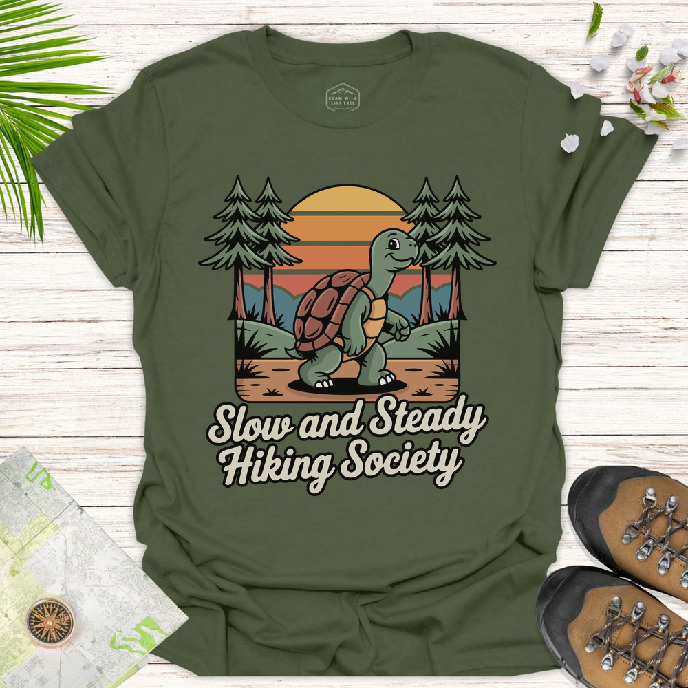 Tortoise Slow And Steady Unisex T-Shirt - Military Green