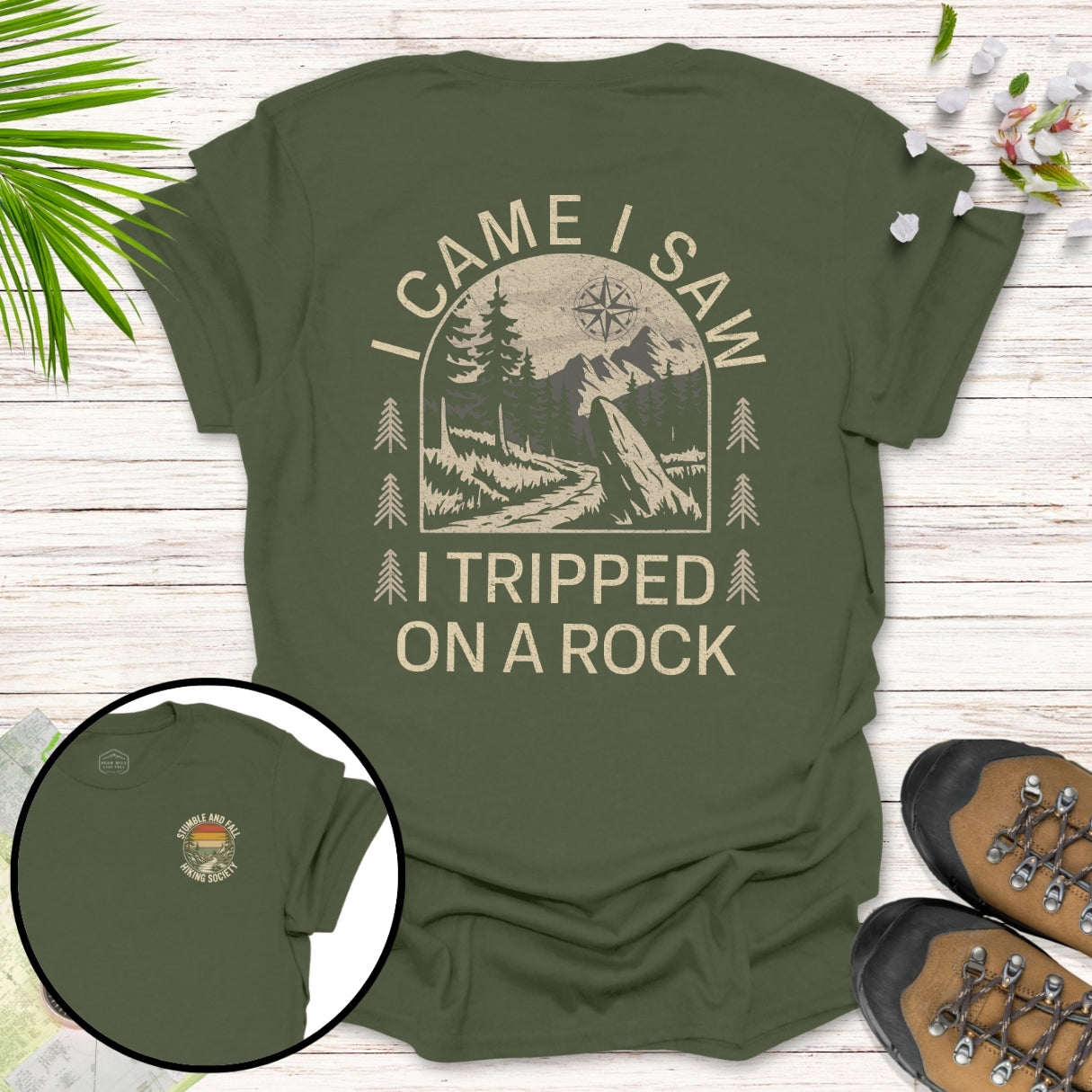 Tripped On A Rock Front And Back T-Shirt