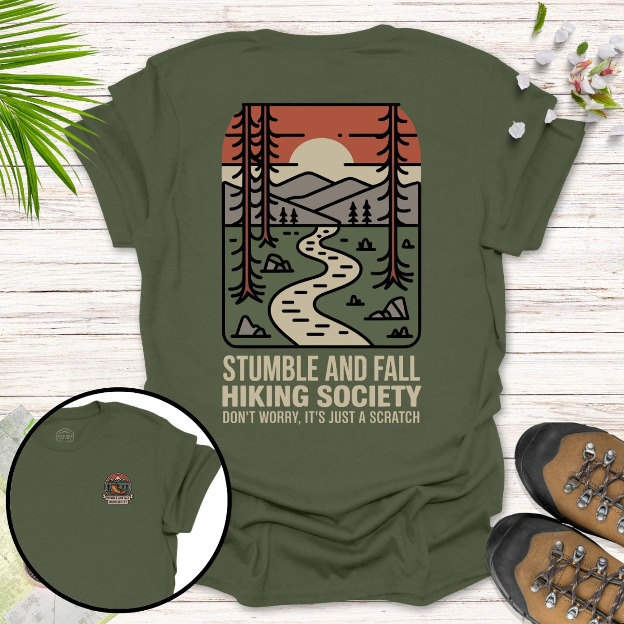 Retro Stumble and Fall Hiking Society T-Shirt