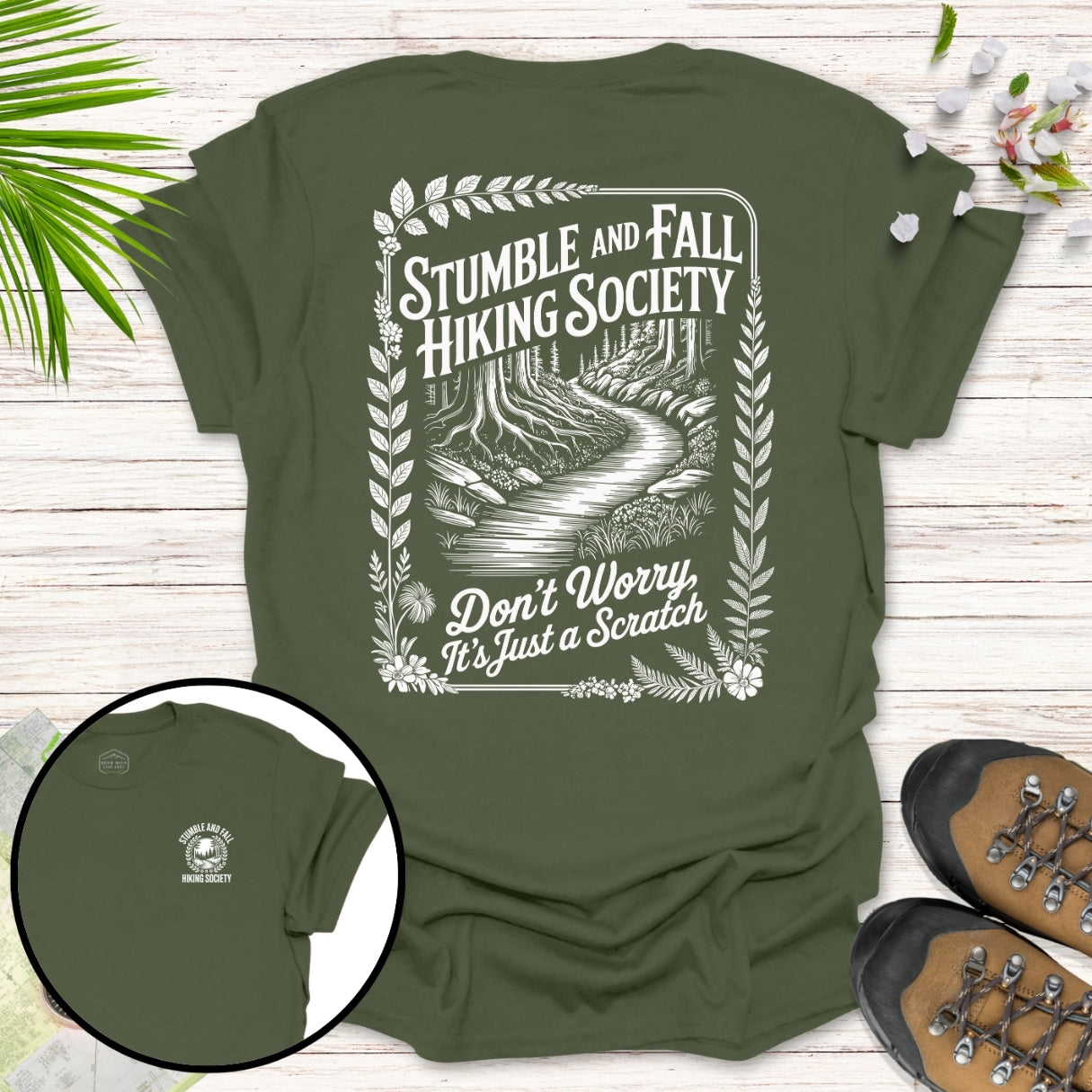 Vintage Stumble and Fall Front And Back T-Shirt