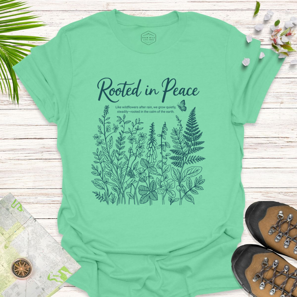 Rooted In Peace Unisex T-Shirt - Mint Green