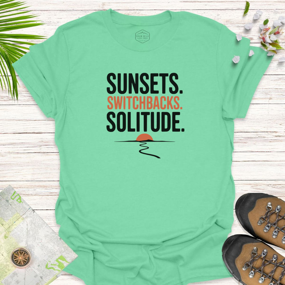 Sunsets Switchbacks Solitude Unisex T-Shirt - Mint Green