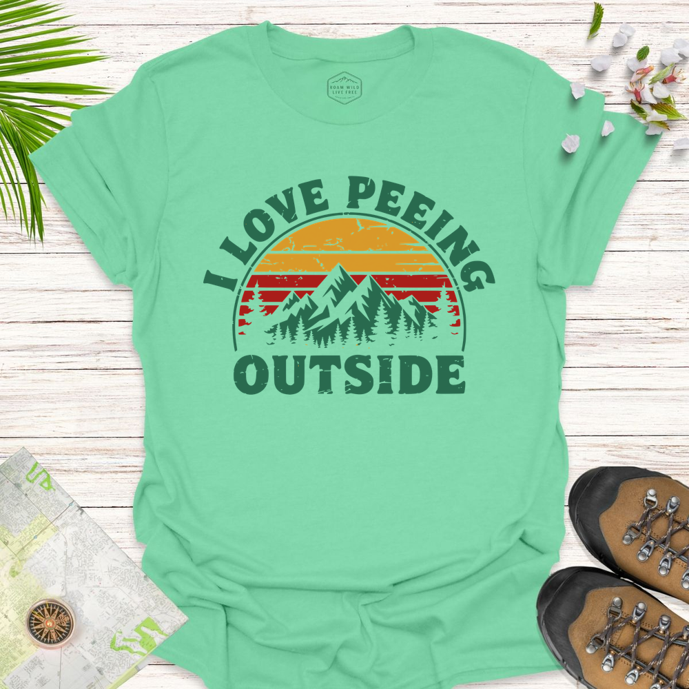 Peeing Outside Unisex T-Shirt - Mint Green