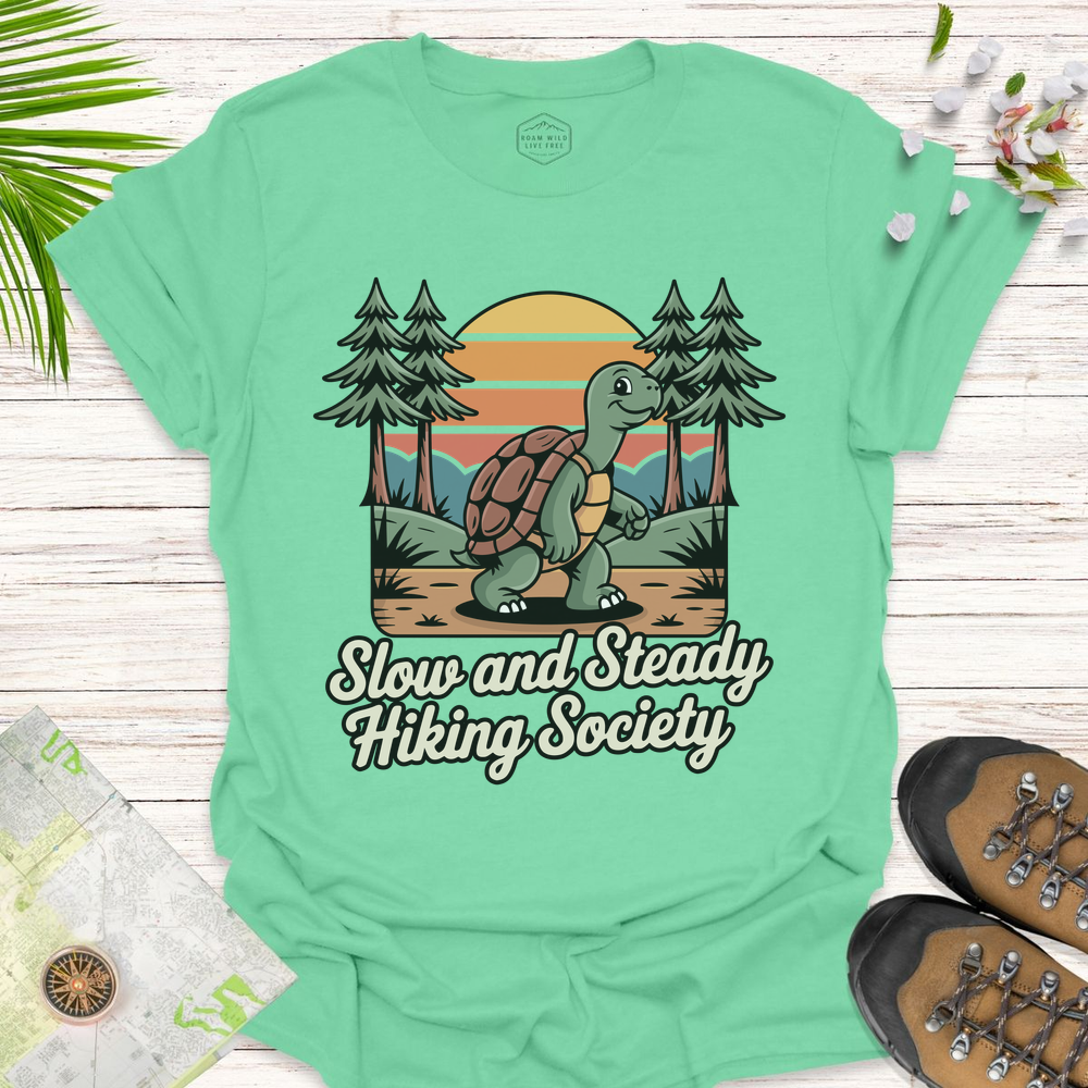 Tortoise Slow And Steady Unisex T-Shirt - Mint Green