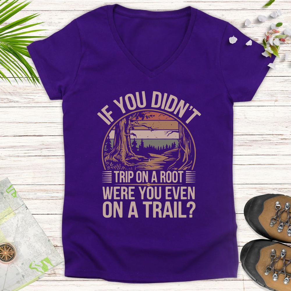 Trip On A Root Retro Women's V-Neck T-Shirt - Purple