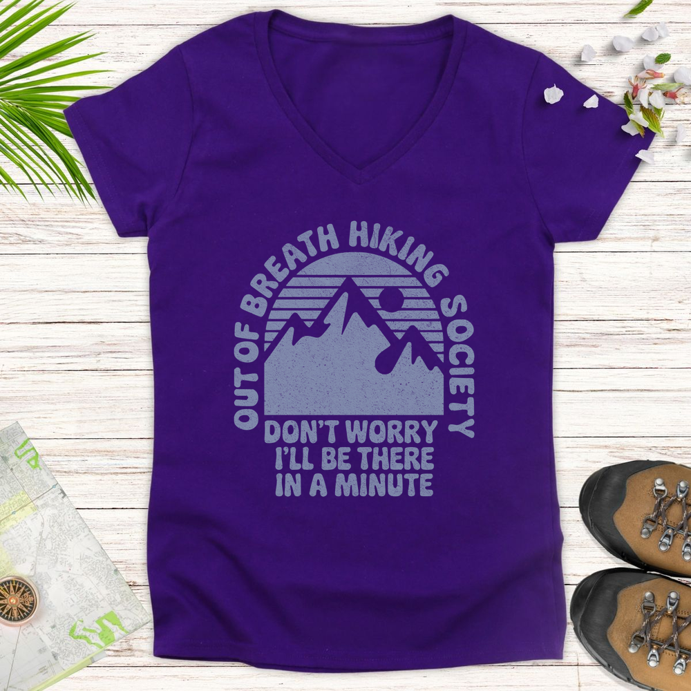 Don't Worry I'll Be There In A Minute Women's V-Neck T-Shirt - Purple