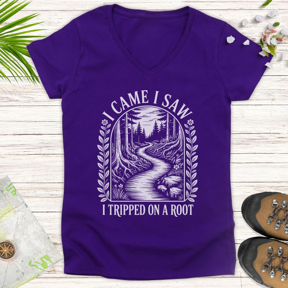 I Came I Saw Vintage Women's V-Neck T-Shirt - Purple