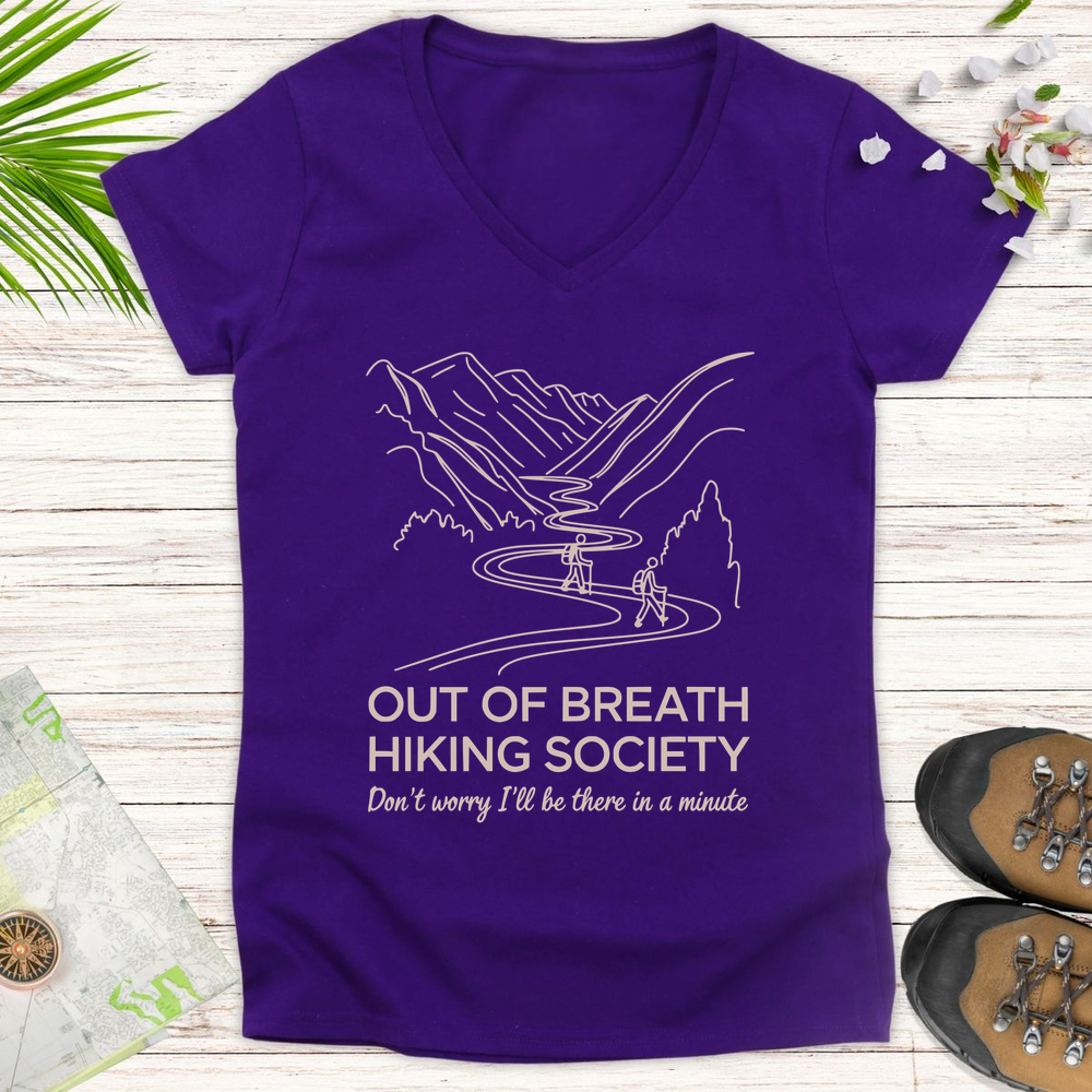 I'll Be There In A Minute Women's V-Neck T-Shirt - Purple