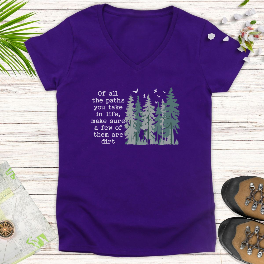 Of All The Paths Women's V-Neck T-Shirt - Purple