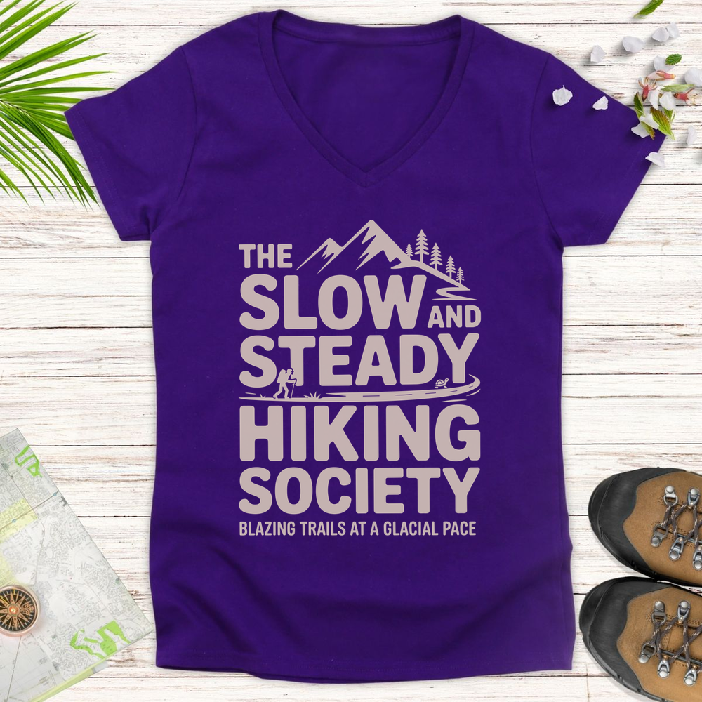 The Slow And Steady Women's V-Neck T-Shirt - Purple