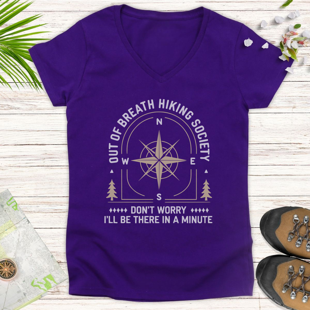The Out Of Breath Society Women's V-Neck T-Shirt - Purple
