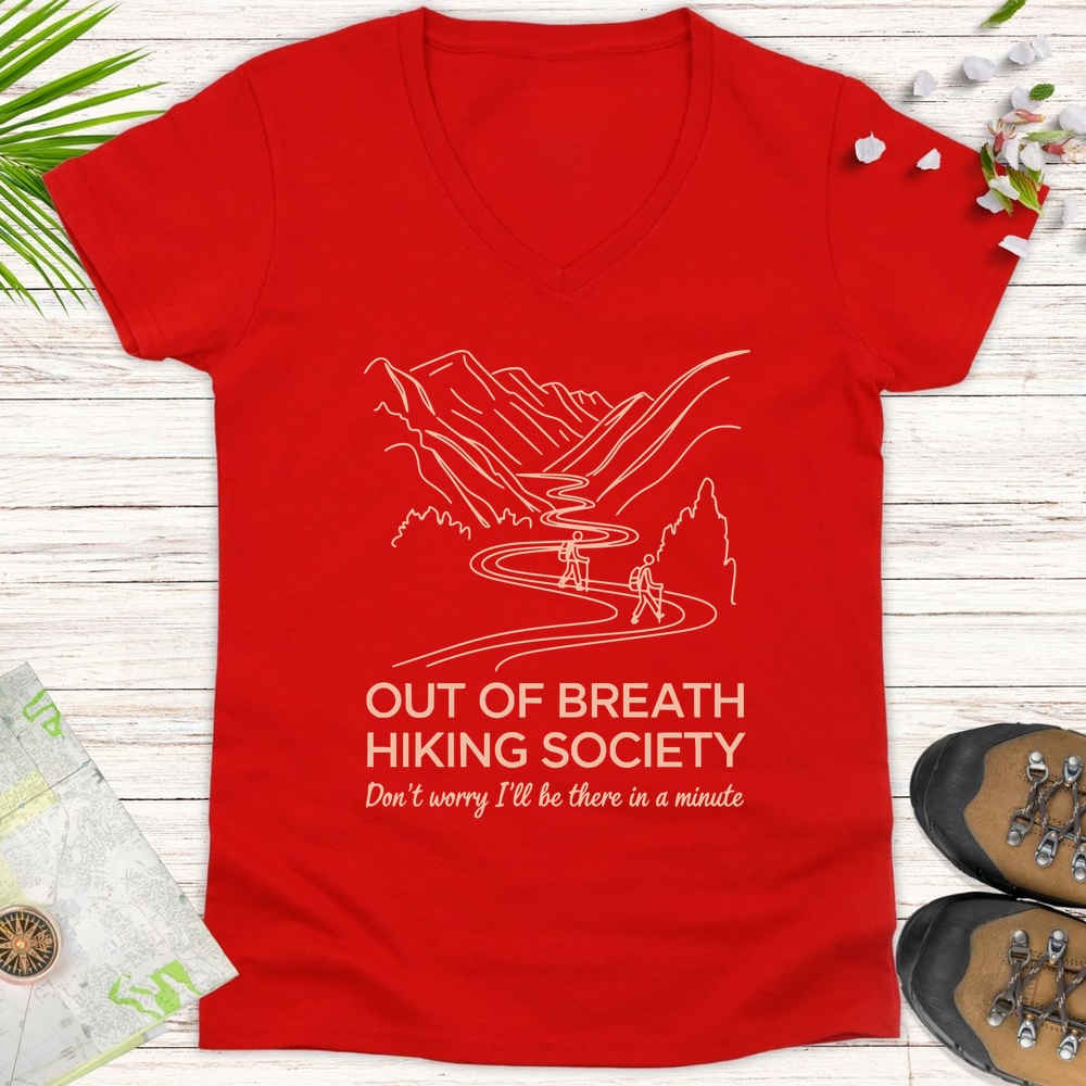 I'll Be There In A Minute Women's V-Neck T-Shirt - Red