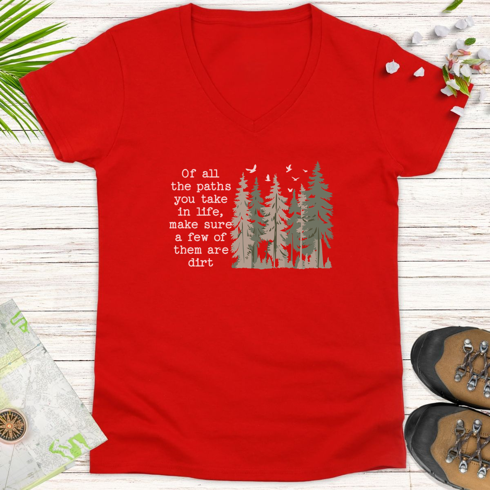 Of All The Paths Women's V-Neck T-Shirt - Red